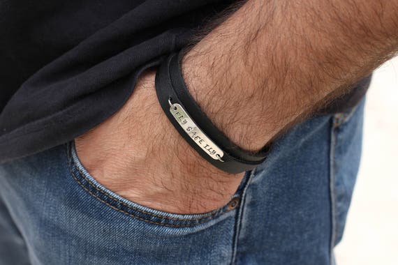 Mens Matte or Shiny Silver Engraved Bracelet, Gunmetal Grey, Roman Numeral  Jewellery for Him, Adjustable Cuff, Anniversary Gift, Fathers Day - Etsy