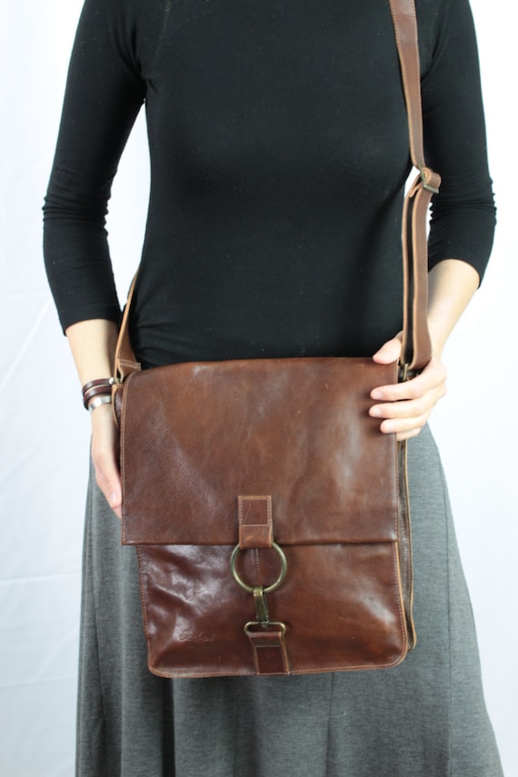 Foldover Crossbody Leather Bagcrossbody Bagcross Body Etsy