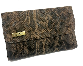 Cuero marrón embrague monedero-mujeres monedero-cuero cartera-mujer cuero embrague monedero-monedero-mujer cartera