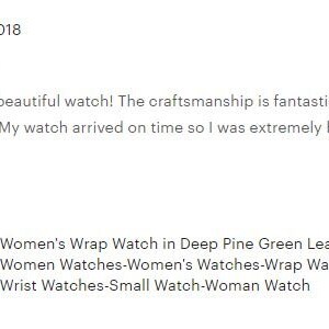 May include: A green leather wrap watch with a gold face and gold accents. The watch is wrapped around a wrist.