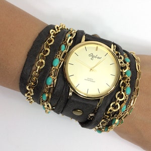 Women&#39;s Watch,Wrap Leather Watch Bracelet-Women Watches,Watch,Wrap Around Watches,Wrap Watches,Watches For Women, Sigal Levi