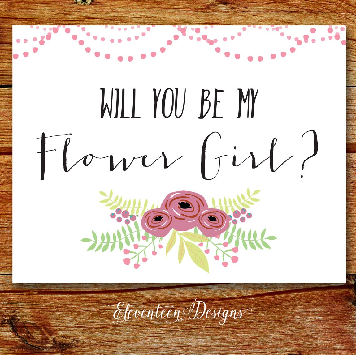 Flower Girl Invitation Printable Rustic Flower Girl - Etsy