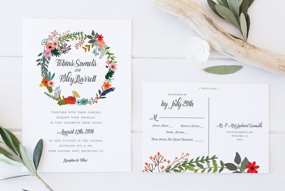 Printable Wedding Invitation Diy Wedding Invitation Kit Etsy