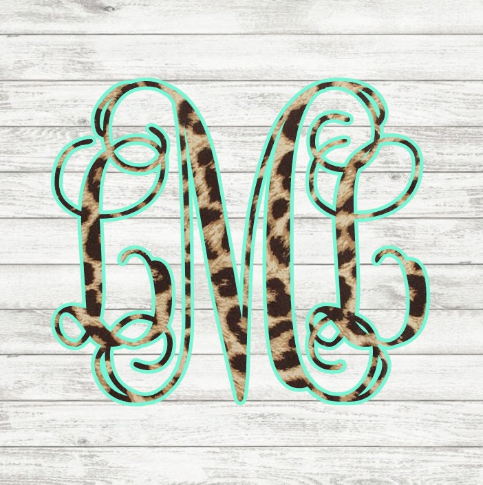 Leopard print monogram decal leopard decal leopard  etsy Leopard print monogram decal leopard decal leopard  etsy