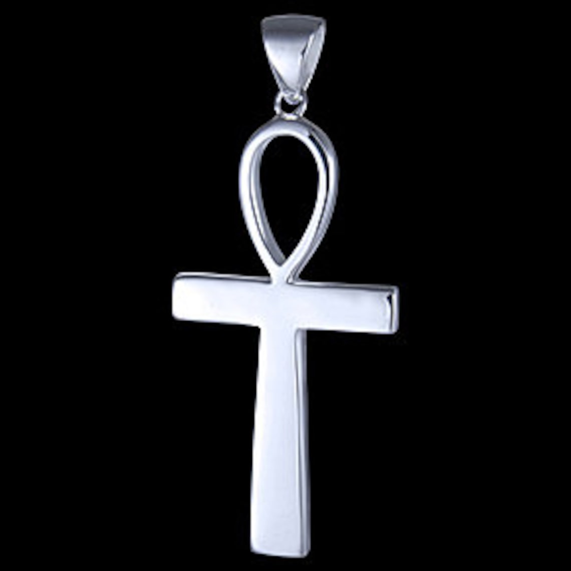 Large Silver Ankh Pendant Solid 925 Sterling Silver Pendant Etsy