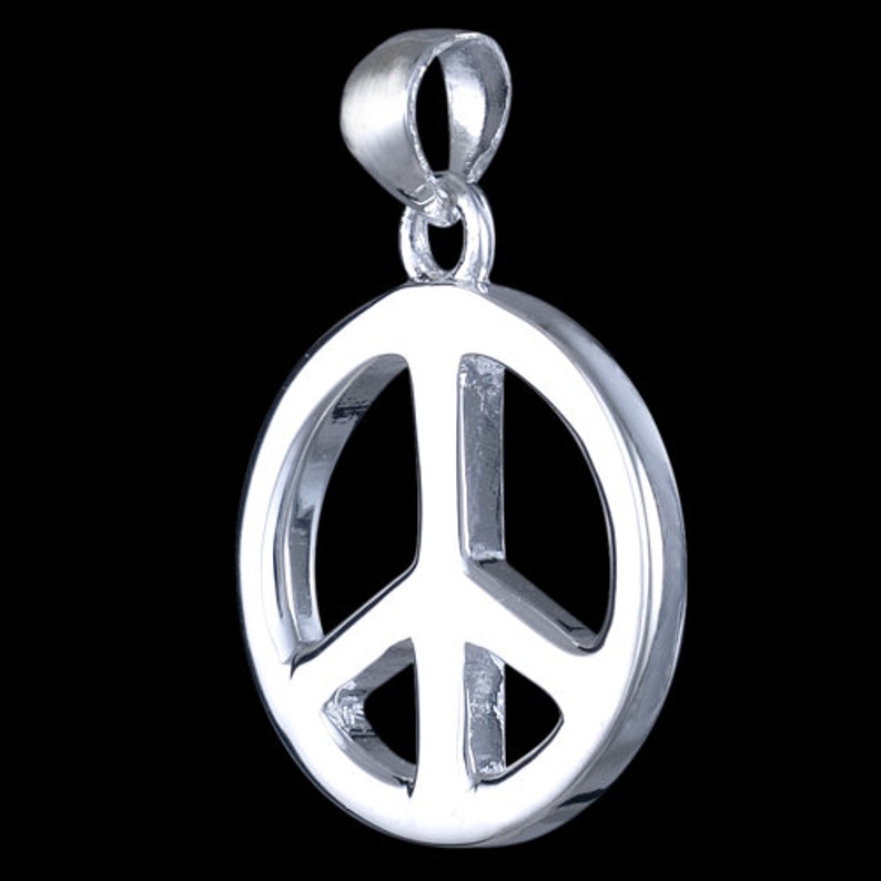 solid 925 sterling silver pendant hippies symbol Peace