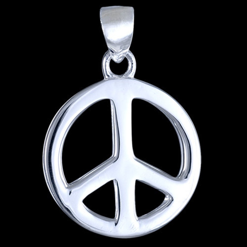 solid 925 sterling silver pendant hippies symbol Peace