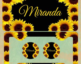 Sketch Sloth Sunflower Car Tag Cover Decorative License Plates for Front of Car Durable Metal Car Plate for Women//Girls//Men//Boys Vanity Gifts 6 X 12 in Dujiea License Plate Aluminum