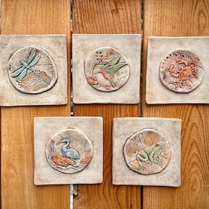 Stoneware Wildlife Tile Plaque
