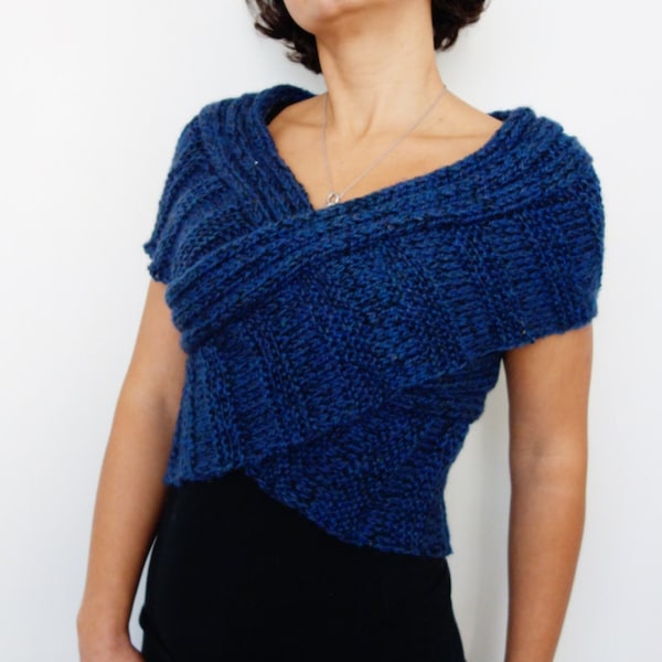 Knitting PATTERN- Criss Cross Ribbed Top/Cross Vest/Ribbed Shrug/ V Neck Sweater