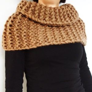 Knitting PATTERN - Claire's Super Chunky Caplet/ Outlander Inspired Cowl/ Seamless Scarf/ One Knit Two Looks