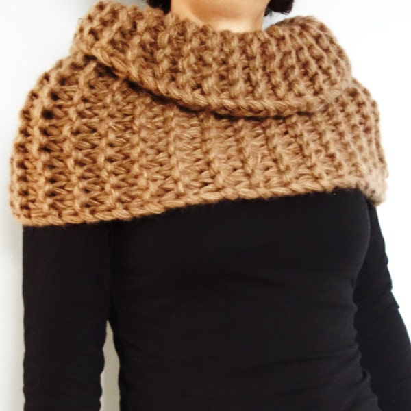 Knitting PATTERN - Claire's Super Chunky Caplet/ Outlander Inspired Cowl/ Seamless Scarf/ One Knit Two Looks