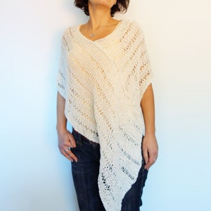 Knitting PATTERN Grange Cotton Poncho, Stylecraft Chunky Lace Shoulders ...