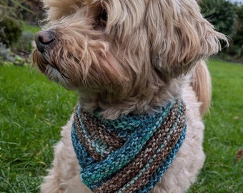 Knit Dog Cowl PATTERN: Ribbed Pet Snood Scarf (PDF File Pattern)