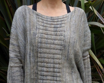 Knitting PATTERN- Sandy Cove Sweater/Handknit Loose Fit Top, Jumper, Casual Pullover