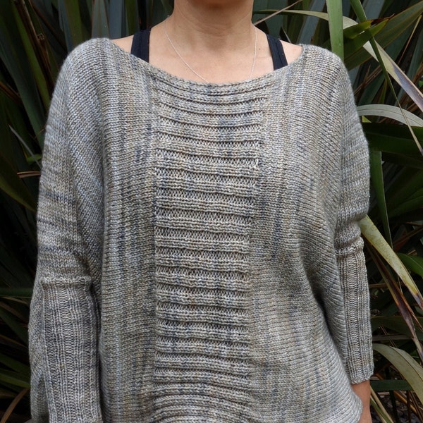 Knitting PATTERN- Sandy Cove Sweater/Handknit Loose Fit Top, Jumper, Casual Pullover