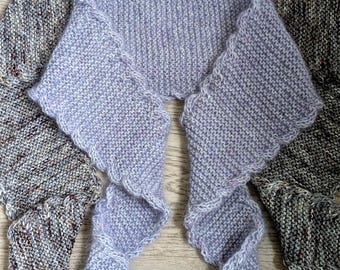 Knitting PATTERN -  Scalloped Scarf and Shawl/Sophie Inspired Style Necktie/Scandi Knit Neckwarmer/2 in 1 Designs