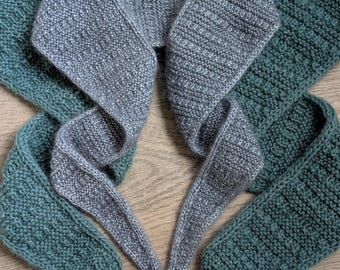 Knitting PATTERN -  Knit Bit Mini Scarf and Shawl/Sophie Inspired Style Necktie/Knit Neckwarmer/2 in 1 Design