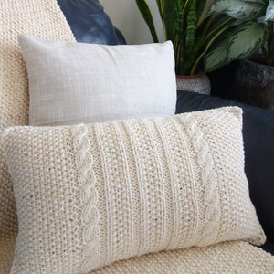 PDF Knitting PATTERN - Timeless Pillow Cover/DIY Decorative Cable Cushion /Handmade Throw/Lumbar/Square Pillow Home Decor