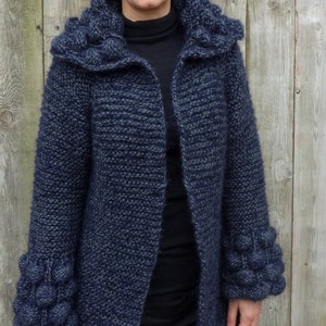 Knitting PATTERN- Verbena Jacket/Bulky Bubble Cardigan/ Hand Knit Coat