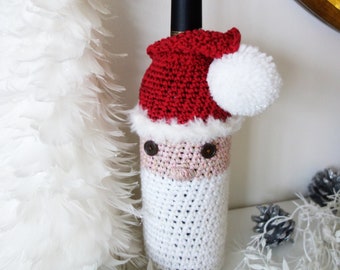 PDF Crochet PATTERN - Santa Bottle Cozy/ Champagne Bottle Cover/ Christmas Bottle Holder Gift Idea/ Christmas Table Decoration