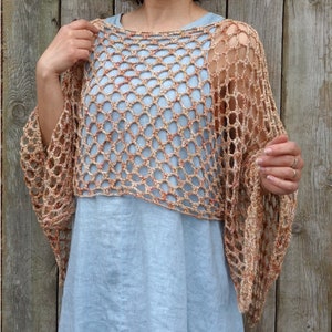 Crochet PATTERN Lelant Top/ Rustic Shoulders Coverup/See-through Boho Shrug/Mykonos Shrug Inspired/ Cropped Sweater image 1
