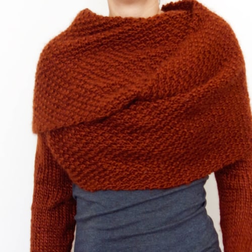 Knitting PATTERN Rust Wrap Around 