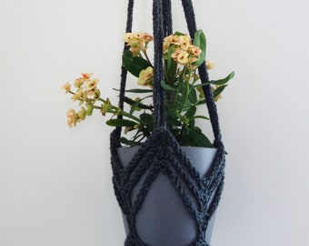 PDF Knitting PATTERN - Chevron Plant Pot Hanger/ Terrarium/ Macrame Boho Decor/ Houseplants, Succulents, Trailing Plants Holder