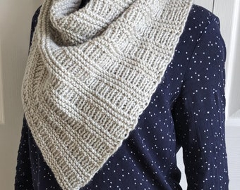 Knitting PATTERN -  Knit Bit Cowl/Winter Chunky Scarf/Bias Knit Neckwarmer
