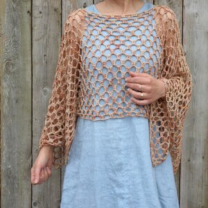 Crochet PATTERN Lelant Top/ Rustic Shoulders Coverup/See-through Boho Shrug/Mykonos Shrug Inspired/ Cropped Sweater image 3