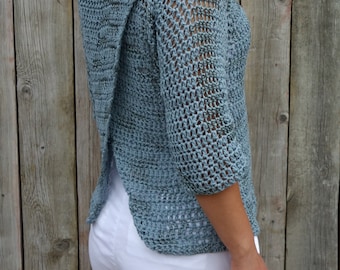 Crochet Pattern: Moonbeam Top/ Open Back Sweater/ Modern Rustic Style (PDF File Download)