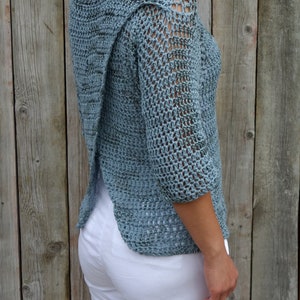 Crochet PATTERN - Moonbeam Top/ Modern Rustic Summer Sweater/Open Back Jumper/ Cross Back Pullover/ Stylecraft Moonbeam