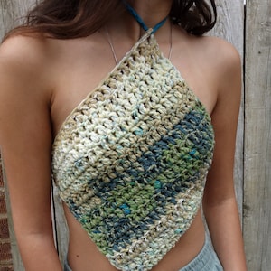 Crochet Bralette PATTERN: Diamond Chunky Halter Top (PDF File Download)