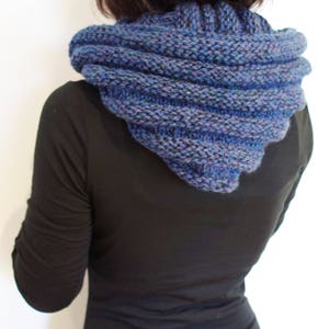 Knitting PATTERN Hooded Ribbed Infinity Scarf/Cowl/Loop/Wrap ..... Adult and Kid Size image 4