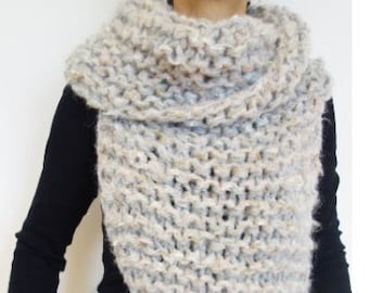 Knitting PATTERN- Super Chunky Asymmetrical Wrap/ Easy Knit Katniss Inspired Cowl/Vest/Poncho