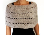 Crochet PATTERN- Oatmeal Capelet Chunky Knit Shoulders Warmer Handmade Shoulders Coverup