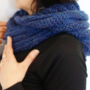 Knitting PATTERN Hooded Ribbed Infinity Scarf/Cowl/Loop/Wrap ..... Adult and Kid Size image 3