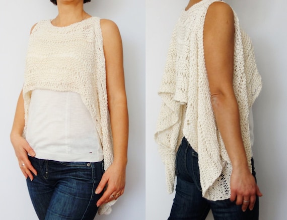 Knitting PATTERN- Open Shoulder Cropped Sweater/handknit