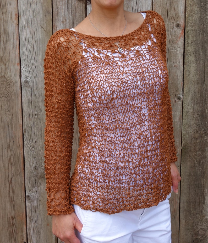 Knitting PATTERN Positano Top/loose Knit Boho Sweater/ Laced - Etsy