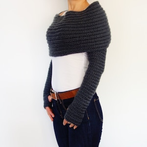 Crochet PATTERN Twilight Wrap/ribbed Cocoon Shrug/modern Shoulders ...