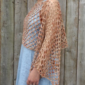 Crochet PATTERN Lelant Top/ Rustic Shoulders Coverup/See-through Boho Shrug/Mykonos Shrug Inspired/ Cropped Sweater image 5