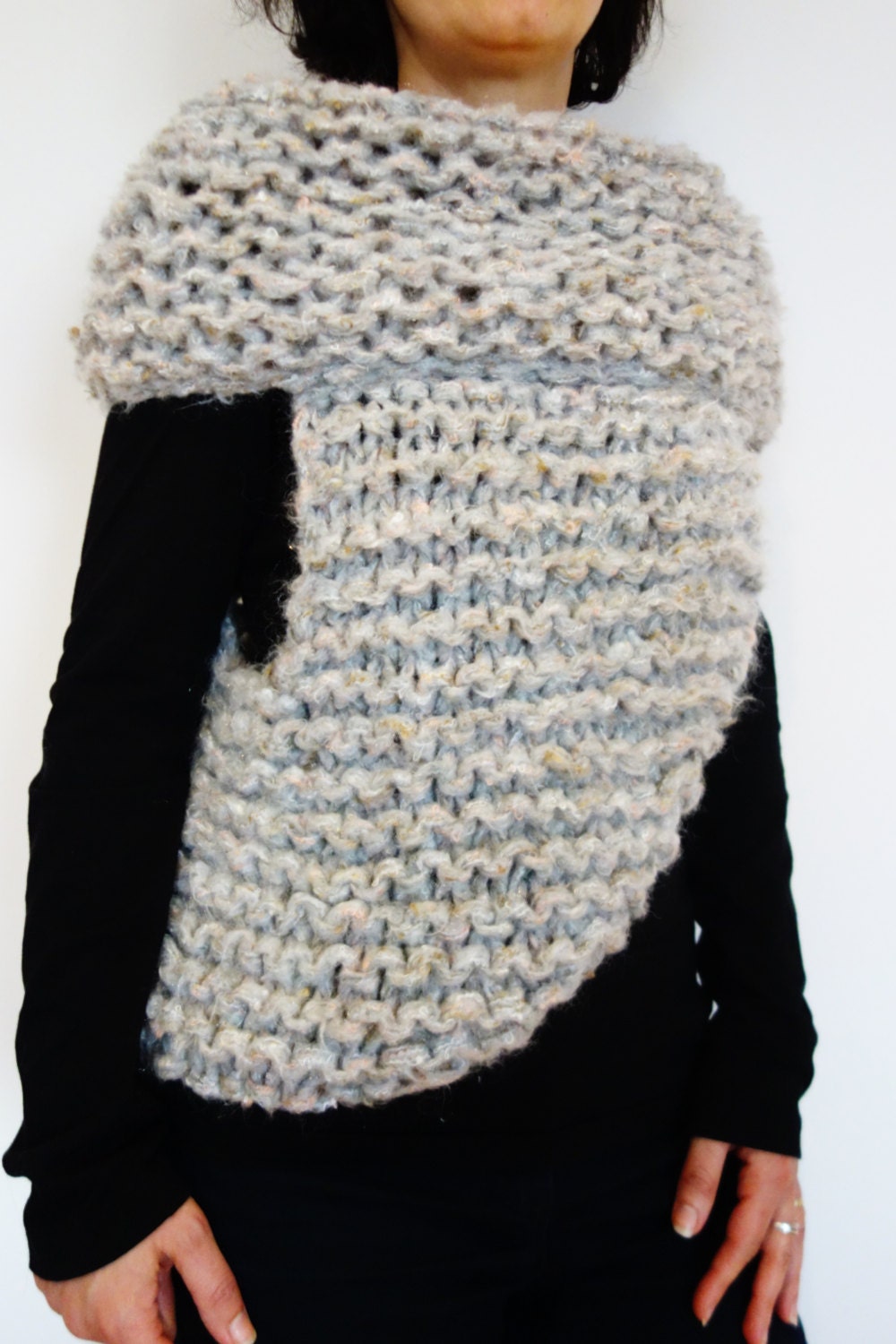 Knitting PATTERN Super Chunky Asymmetrical Wrap/ Easy Knit - Etsy Australia