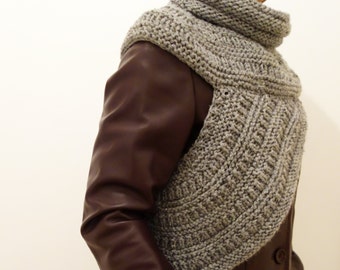 Knitting PATTERN - Easy Knit Katniss Inspired Wrap/Mockingjay Cowl/Hunger Games Coverup --- (Adults and Kids Size)