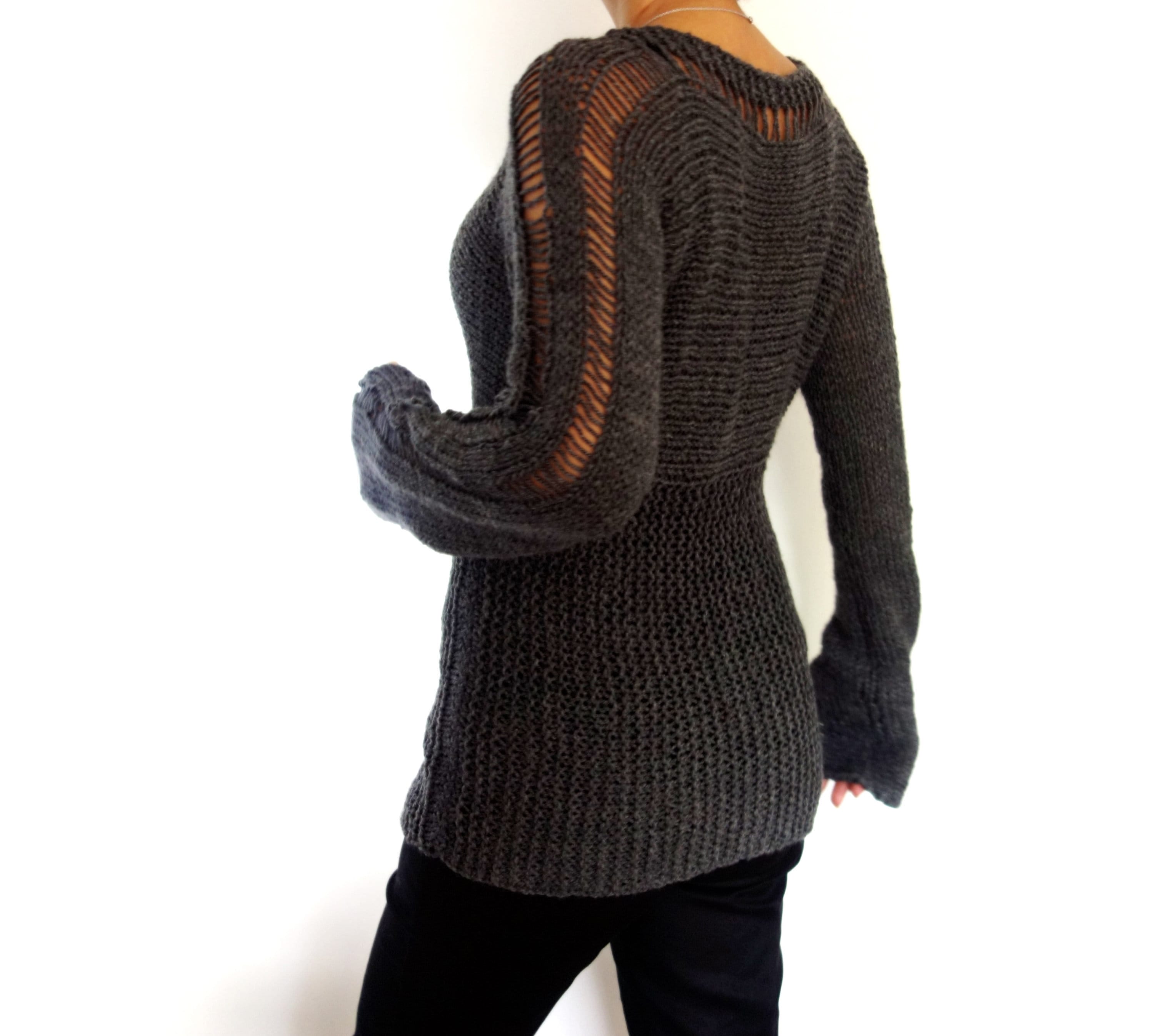 Sweater Knitting PATTERN Slim Thumb Hole Sweater/ Long Hand Etsy