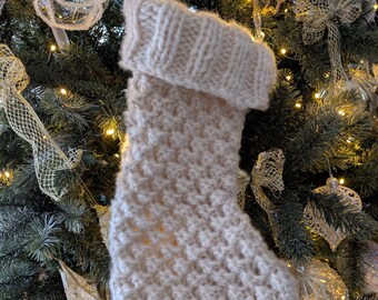 PDF Knitting PATTERN - Christmas Bobble Stocking/ Winter Gift Wrap/ Chunky knit Christmas Mantel Decoration