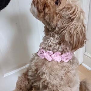Crochet Hearts Collar PATTERN: DIY Pet Necklace/Dog Name Tag Holder (PDF Download) image 3