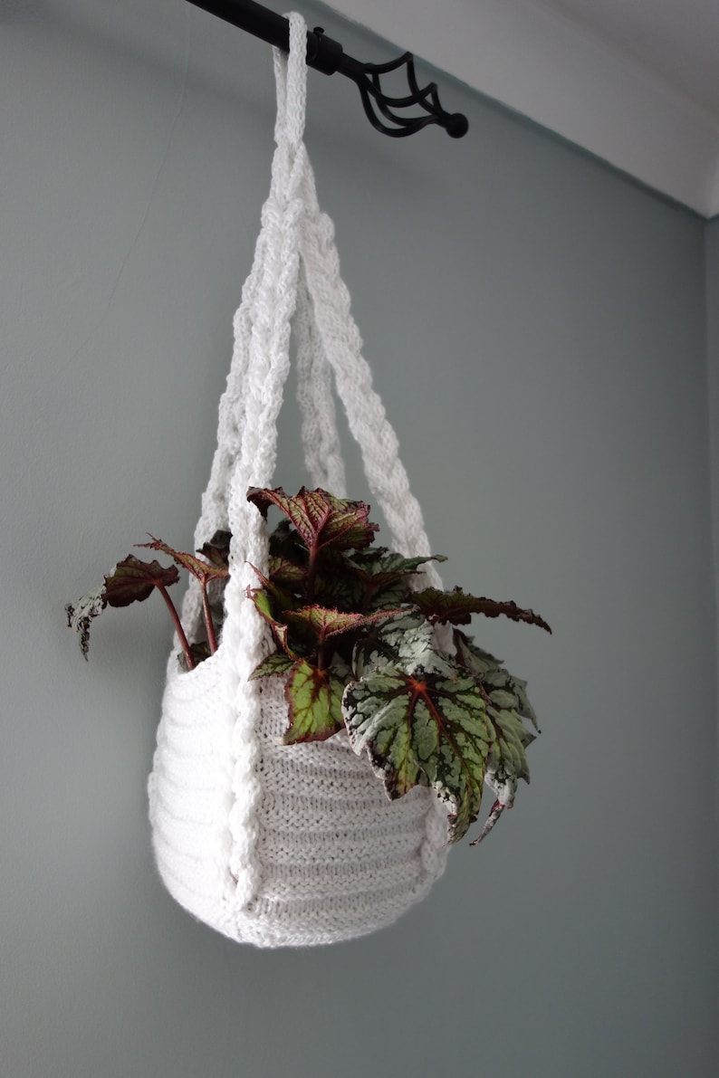 PDF Knitting PATTERN Braided Plant Pot Hanger/ Macrame Boho Etsy