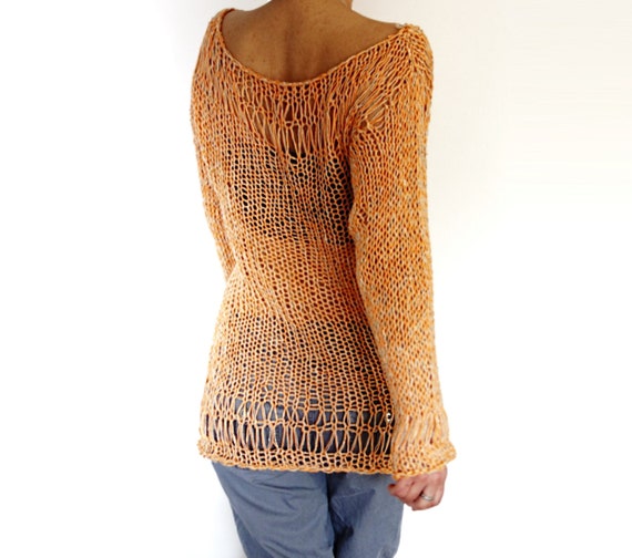 Holes Pullover in Sunset Orange Holes Pullover in Sunset Orange