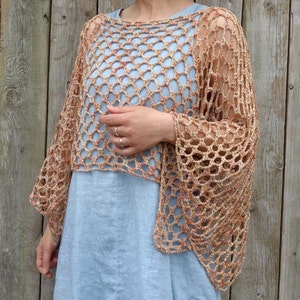 Crochet PATTERN Lelant Top/ Rustic Shoulders Coverup/See-through Boho Shrug/Mykonos Shrug Inspired/ Cropped Sweater image 6