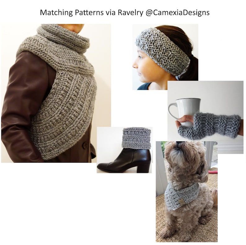 PATRÓN DE TEJIDO - Chal/Cuello/Pantalón inspirado en Katniss, fácil de tejer, estilo Sinsajo --- (Tallas para adultos y niños) imagen 5